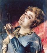 Antonio Cortina Farinos Portrait of Farancisca Garcia de Mora Belenguer oil painting artist